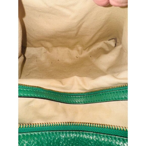 Ralph Lauren Green Pebble Leather Hobo Shoulder Bag Luxury Money Sustainable - Picture 14 of 16